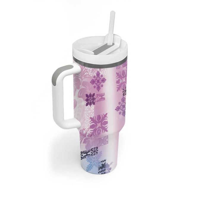 Hawaiian Quilt Vintage Galaxy Custom Stanley Quencher 40Oz Stainless Steel Tumbler With Handle - Image 2