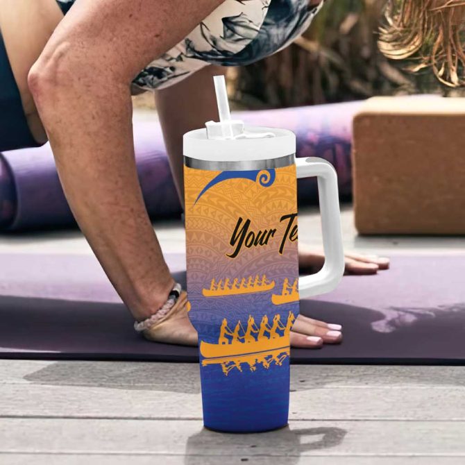 Hawaiki Nui Va #8217;A French Polynesian Sunset Color Custom Stanley Quencher 40Oz Stainless Steel Tumbler With Handle - Image 6