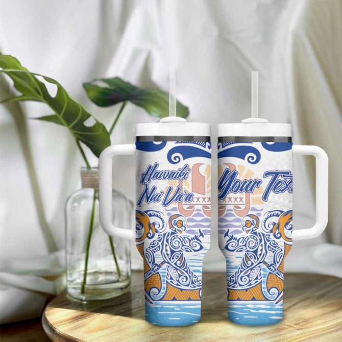 Hawaiki Nui Va #8217;A Solo French Polynesia Blue Color Custom Stanley Quencher 40Oz Stainless Steel Tumbler With Handle - Image 9