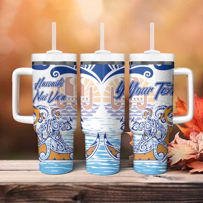 Hawaiki Nui Va #8217;A Solo French Polynesia Blue Color Custom Stanley Quencher 40Oz Stainless Steel Tumbler With Handle - Image 4