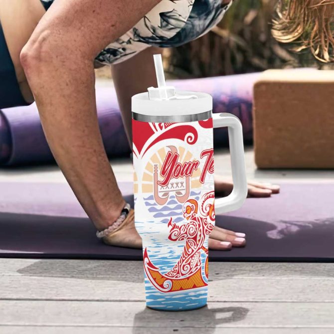 Hawaiki Nui Va #8217;A Solo French Polynesia Red Color Custom Stanley Quencher 40Oz Stainless Steel Tumbler With Handle - Image 6