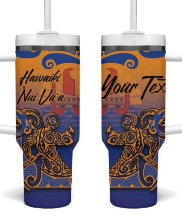 Hawaiki Nui Va #8217;A Solo French Polynesia Sunset Color Custom Stanley Quencher 40Oz Stainless Steel Tumbler With Handle