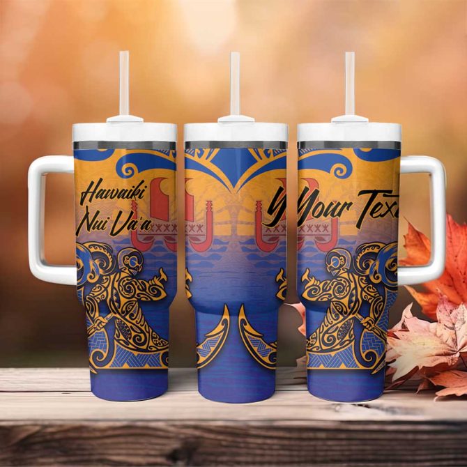 Hawaiki Nui Va #8217;A Solo French Polynesia Sunset Color Custom Stanley Quencher 40Oz Stainless Steel Tumbler With Handle - Image 4