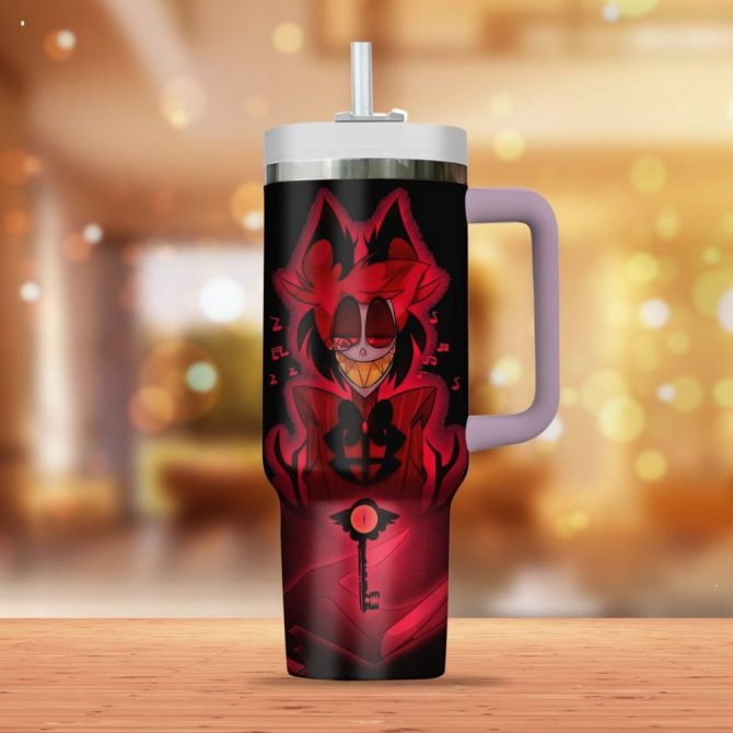 Hazbin Hotel Alastor Cartoon Custom Stanley Quencher 40Oz Stainless Steel Tumbler With Handle - Image 3