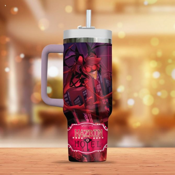 Hazbin Hotel Alastor Cartoon Custom Stanley Quencher 40Oz Stainless Steel Tumbler With Handle - Image 2