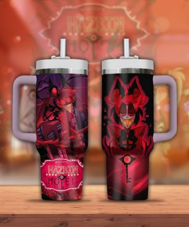 Hazbin Hotel Alastor Cartoon Custom Stanley Quencher 40Oz Stainless Steel Tumbler With Handle