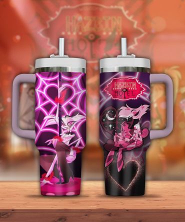 Hazbin Hotel Angel Dust Cartoon Custom Stanley Quencher 40Oz Stainless Steel Tumbler With Handle