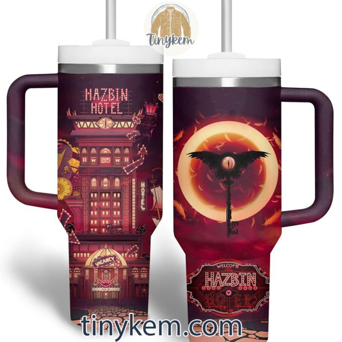 Hazbin Hotel Cartoon Custom Stanley Quencher 40Oz Stainless Steel Tumbler With Handle - Image 2