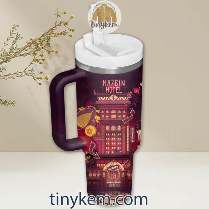 Hazbin Hotel Cartoon Custom Stanley Quencher 40Oz Stainless Steel Tumbler With Handle - Image 4