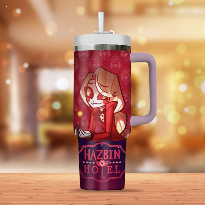 Hazbin Hotel Charlie Cartoon Custom Stanley Quencher 40Oz Stainless Steel Tumbler With Handle - Image 3