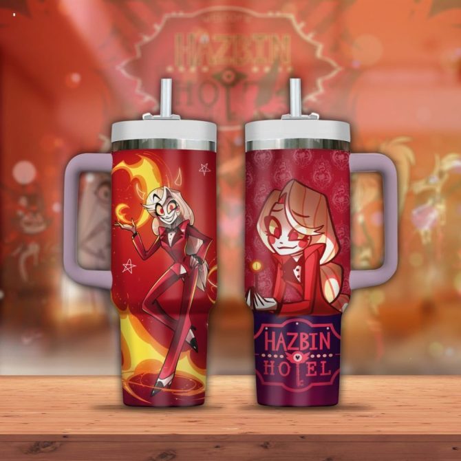 Hazbin Hotel Charlie Cartoon Custom Stanley Quencher 40Oz Stainless Steel Tumbler With Handle