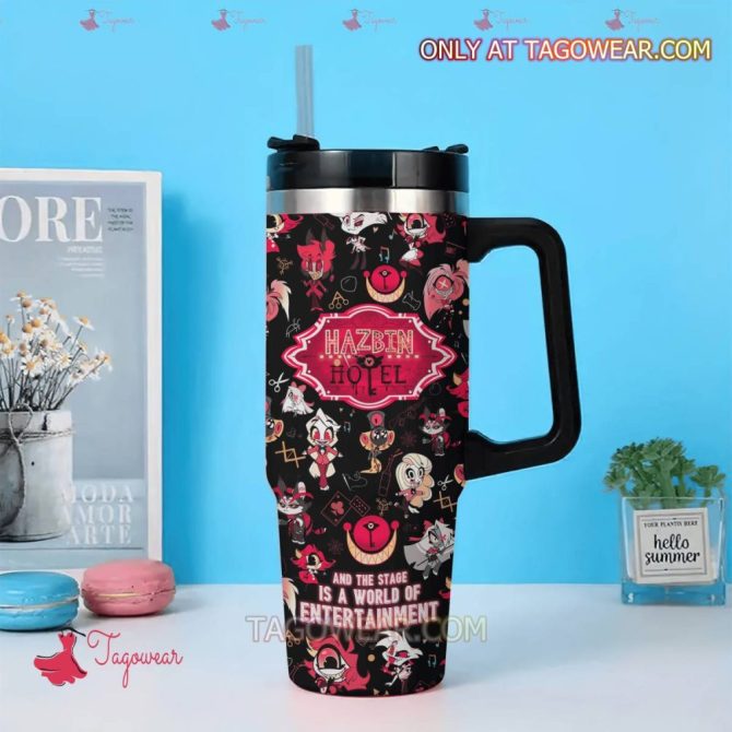 Hazbin Hotel Coffee Cartoon Custom Stanley Quencher 40Oz Stainless Steel - Image 3