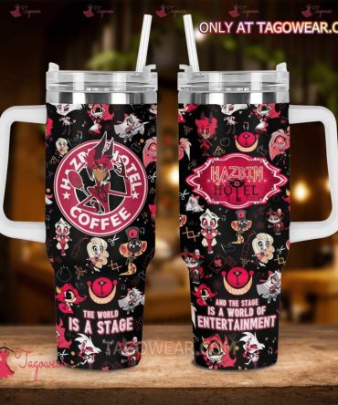 Hazbin Hotel Coffee Cartoon Custom Stanley Quencher 40Oz Stainless Steel