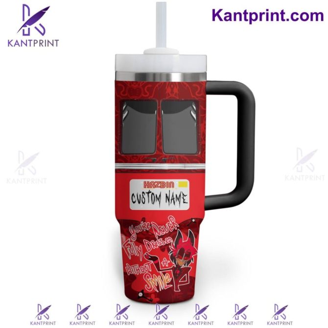 Hazbin Hotel Movies Custom Stanley Quencher 40Oz Stainless Steel Tumbler With Handle - Image 2