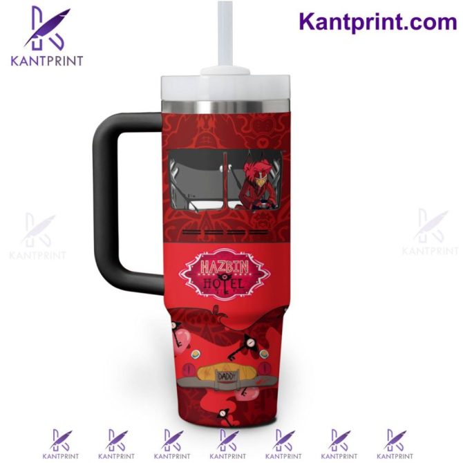 Hazbin Hotel Movies Custom Stanley Quencher 40Oz Stainless Steel Tumbler With Handle - Image 3