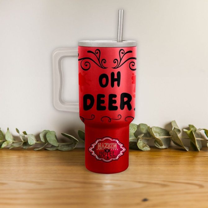 Hazbin Hotel Tv Series Custom Stanley Quencher 40Oz Stainless Steel Tumbler With Handle - Image 3