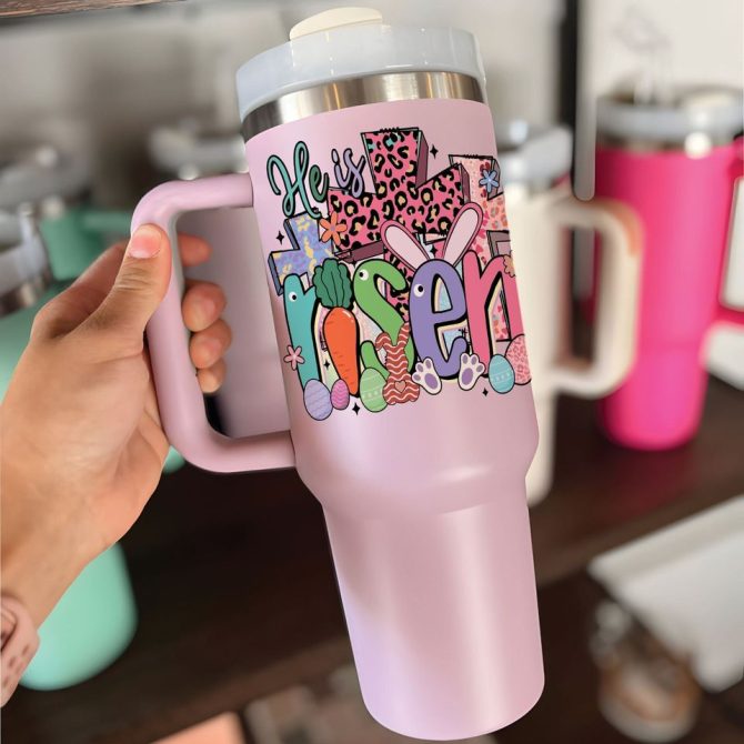 He Is Risen Custom Stanley Quencher 40Oz Stainless Steel Tumbler