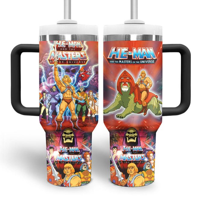 He-Man And The Masters Of The Universe Tv Series Custom Stanley Quencher 40Oz Stainless Steel Tumbler - Image 2