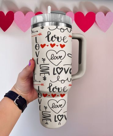Hearts Love You Custom Stanley Quencher 40Oz Stainless Steel Tumbler