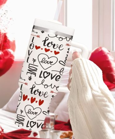 Hearts Love You Custom Stanley Quencher 40Oz Stainless Steel Tumbler