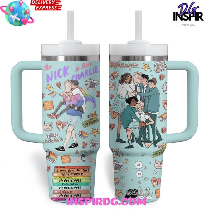 Heartstopper Movies Custom Stanley Quencher 40Oz Stainless Steel Tumbler - Image 2