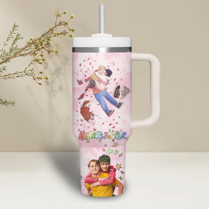 Heartstopper Movies Custom Stanley Quencher 40Oz Stainless Steel Tumbler With Handle - Image 3