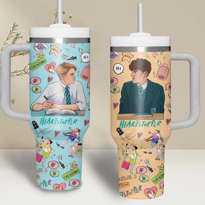 Heartstopper Movies Custom Stanley Quencher 40Oz Stainless Steel Tumbler With Handle