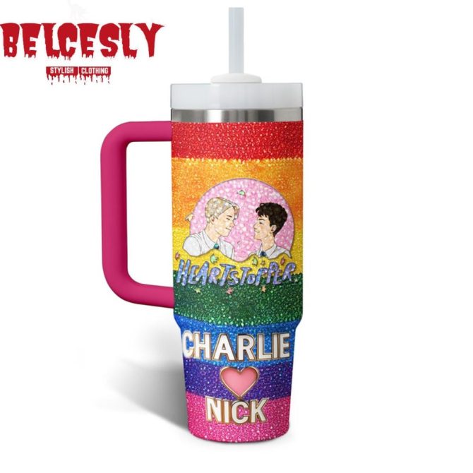 Heartstopper Movies Custom Stanley Quencher 40Oz Stainless Steel Tumbler With Handle - Image 4