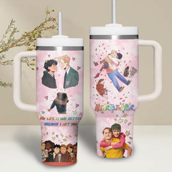 Heartstopper Movies Custom Stanley Quencher 40Oz Stainless Steel Tumbler With Handle