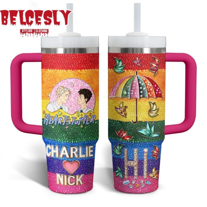 Heartstopper Movies Custom Stanley Quencher 40Oz Stainless Steel Tumbler With Handle - Image 2