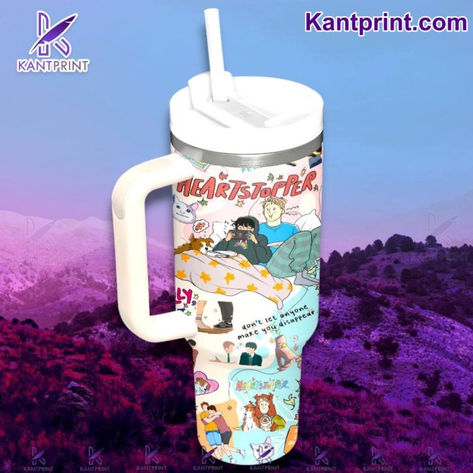 Heartstopper Movies Custom Stanley Quencher 40Oz Stainless Steel Tumbler With Handle - Image 2
