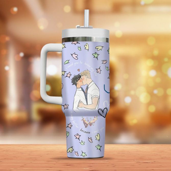 Heartstopper Movies Custom Stanley Quencher 40Oz Stainless Steel Tumbler - Image 2