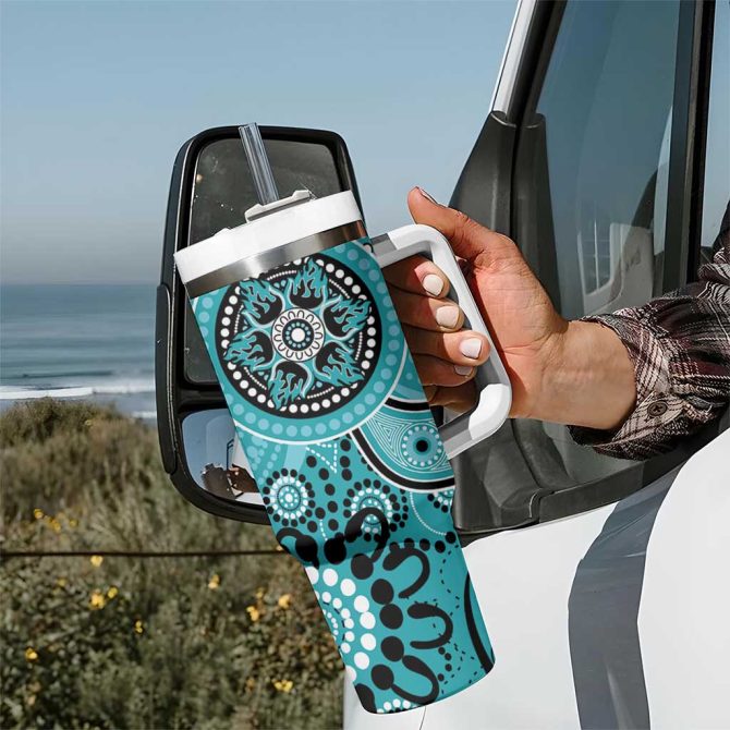 Heat Cricket Australian Aboriginal Custom Stanley Quencher 40Oz Stainless Steel Tumbler With Handle - Image 7