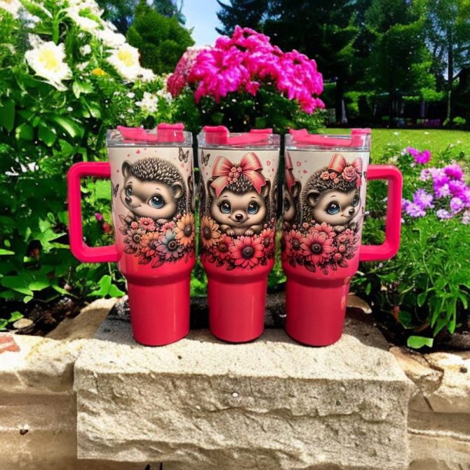 Hedgehog Custom Stanley Quencher 40Oz Stainless Steel Tumbler - Image 2