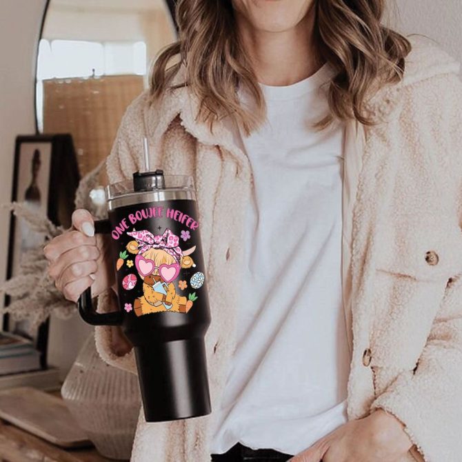 Heifer Easter Custom Stanley Quencher 40Oz Stainless Steel Tumbler