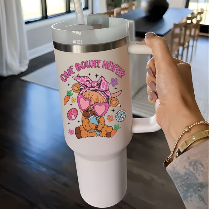 Heifer Easter Custom Stanley Quencher 40Oz Stainless Steel Tumbler