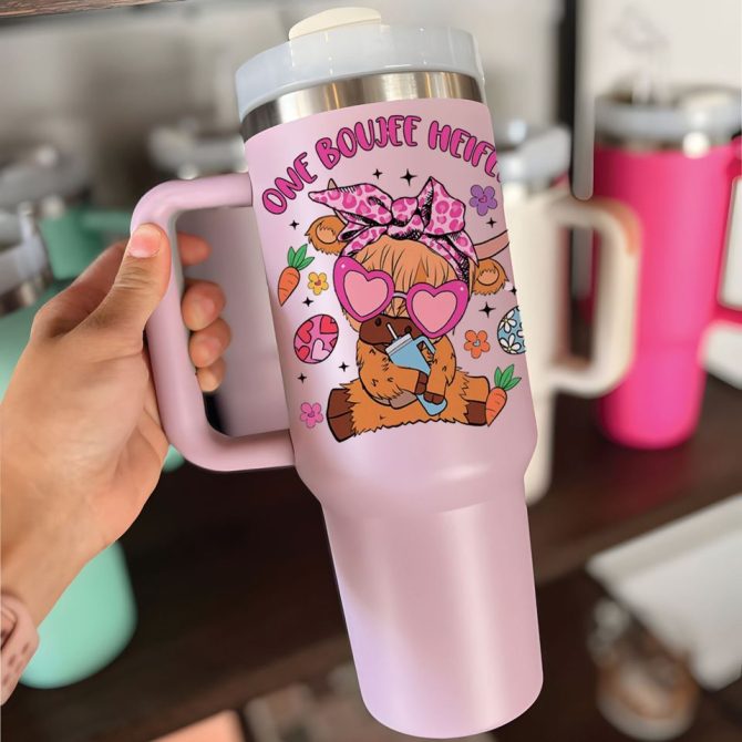 Heifer Easter Custom Stanley Quencher 40Oz Stainless Steel Tumbler