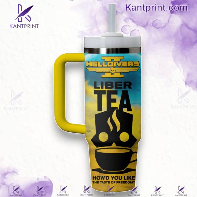 Helldivers Games Custom Stanley Quencher 40Oz Stainless Steel Tumbler With Handle - Image 2