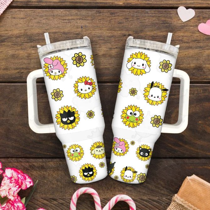 Hello Kitty Cartoon Custom Stanley Quencher 40Oz Stainless Steel Tumbler - Image 3