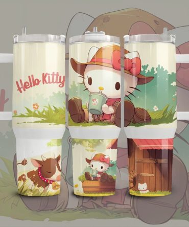 Hello Kitty Cartoon Custom Stanley Quencher 40Oz Stainless Steel Tumbler