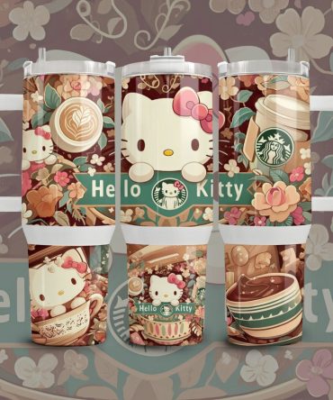 Hello Kitty Cartoon Custom Stanley Quencher 40Oz Stainless Steel Tumbler