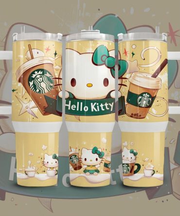 Hello Kitty Cartoon Custom Stanley Quencher 40Oz Stainless Steel Tumbler