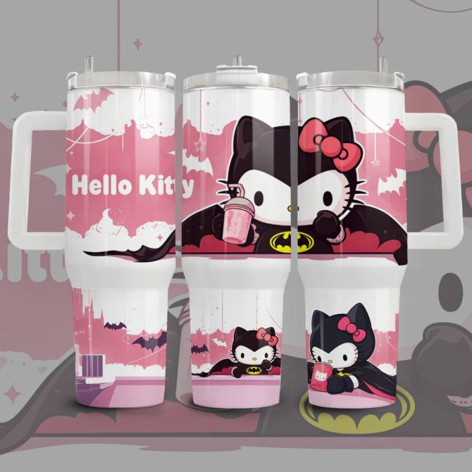 Hello Kitty Cartoon Custom Stanley Quencher 40Oz Stainless Steel Tumbler - Image 4