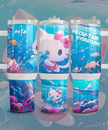 Hello Kitty Cartoon Custom Stanley Quencher 40Oz Stainless Steel Tumbler