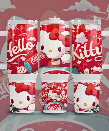 Hello Kitty Cartoon Custom Stanley Quencher 40Oz Stainless Steel Tumbler