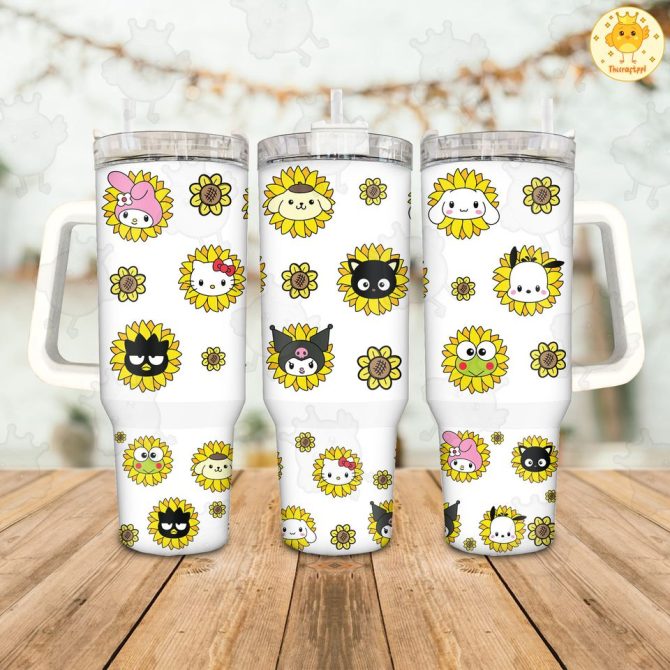 Hello Kitty Cartoon Custom Stanley Quencher 40Oz Stainless Steel Tumbler