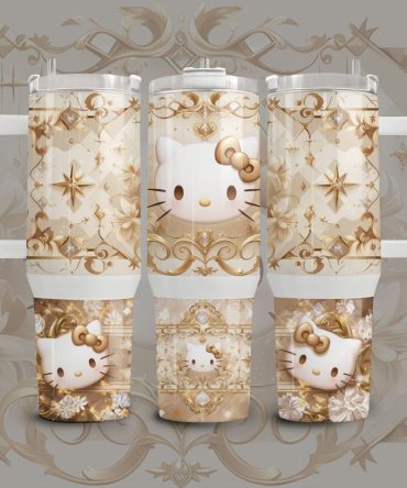 Hello Kitty Cartoon Custom Stanley Quencher 40Oz Stainless Steel Tumbler