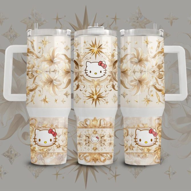 Hello Kitty Cartoon Custom Stanley Quencher 40Oz Stainless Steel Tumbler