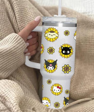 Hello Kitty Cartoon Custom Stanley Quencher 40Oz Stainless Steel Tumbler
