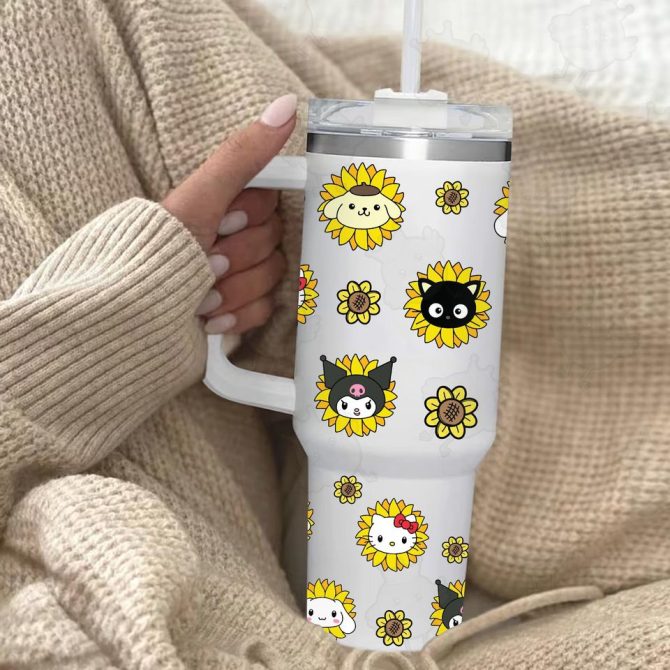 Hello Kitty Cartoon Custom Stanley Quencher 40Oz Stainless Steel Tumbler
